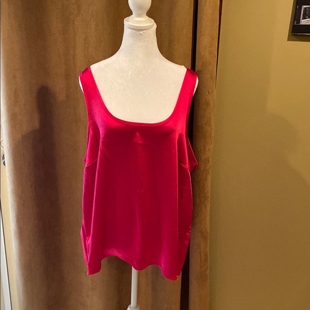 Elegant Satin Pink Tank Top